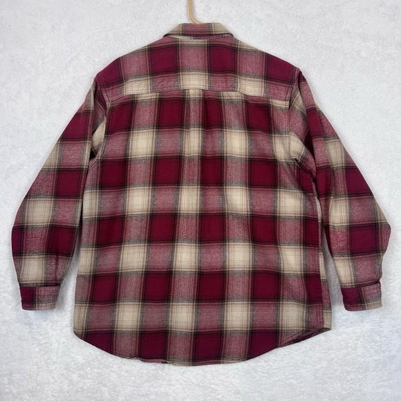 Field & Stream Heavyweight Flannel Men's Red/Tan Long‎ Sleeve Button Up - Picture 5 of 6
